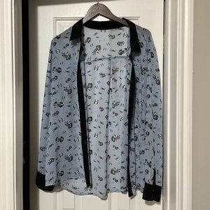Star wars see-through button down womens shirt